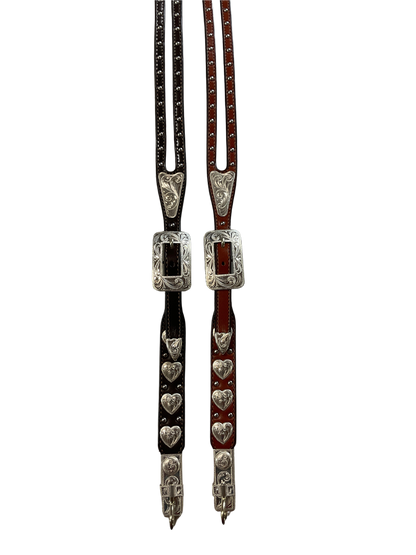 5/8" Shaped Split Ear Hansen Smooth Buckles, Dots, Heart Conchos w/Bit Hangers