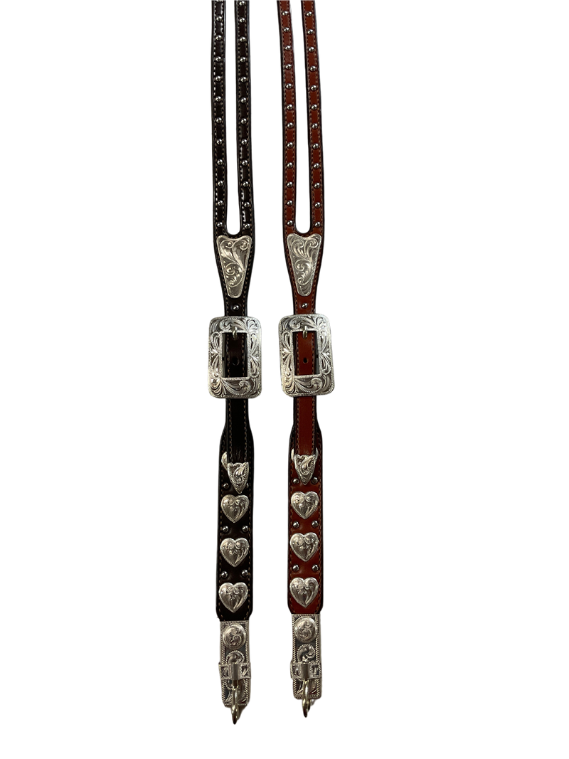 5/8" Shaped Split Ear Hansen Smooth Buckles, Dots, Heart Conchos w/Bit Hangers