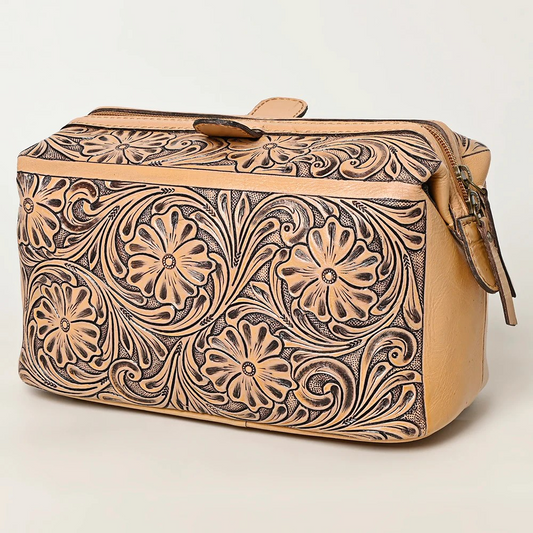 Floral Carved Toiletry Bag