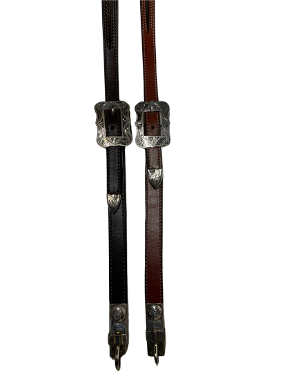5/8" Split Ear Headstall Hansen Scallop Rectangle Buckle w/bit hangers