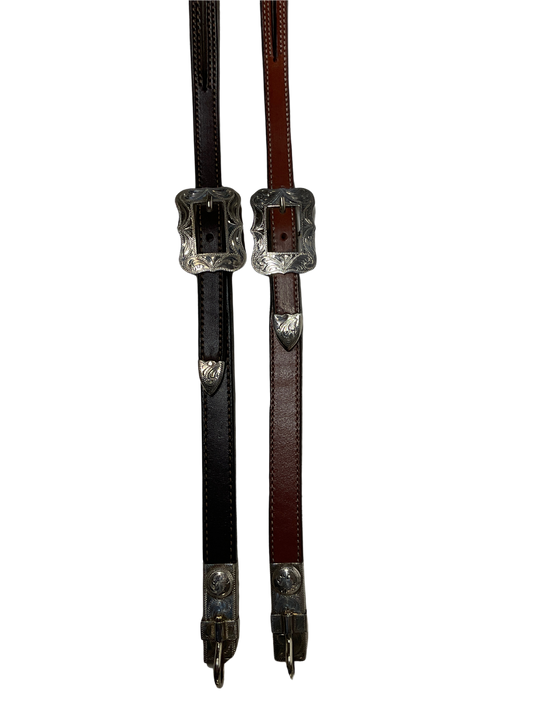 5/8" Split Ear Headstall Hansen Scallop Rectangle Buckle w/bit hangers