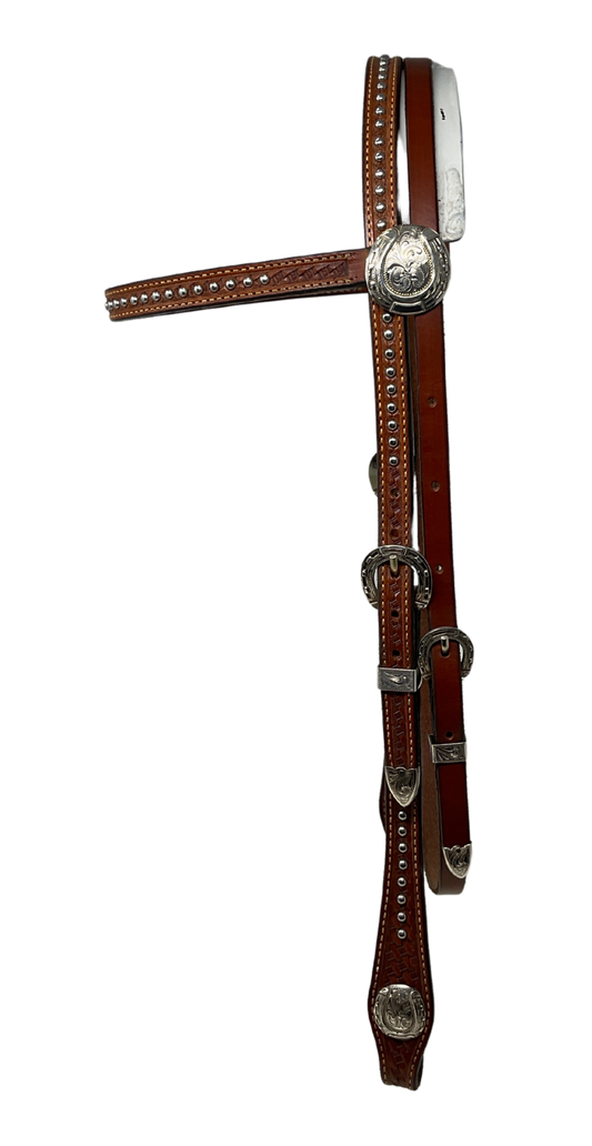 Browband Crazy Basket Horseshoe Buckles, Conchos and Dots