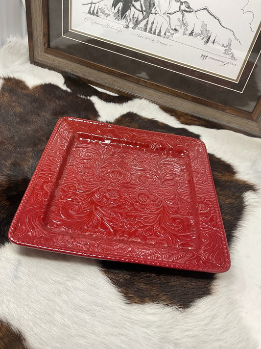 Savannah Ceramic Red Serving Plate
