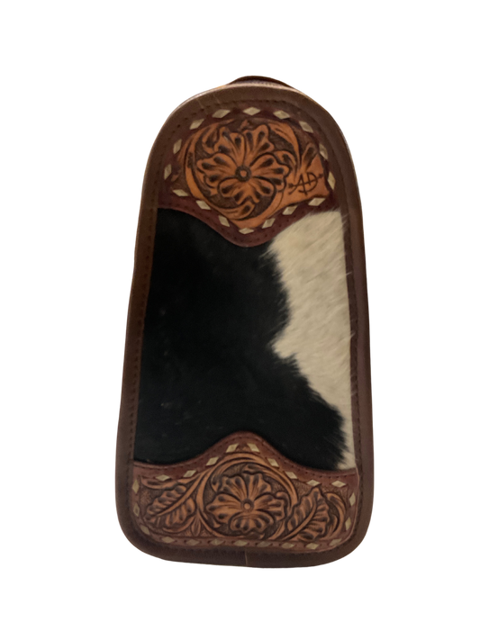 Cowhide w/Floral Carving Sling Purse