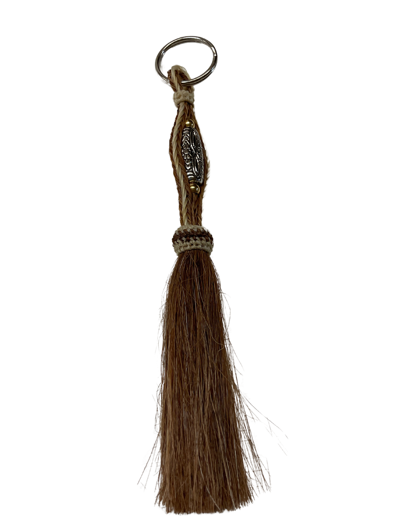 Horsehair Tassel w/Bead Center Keychain