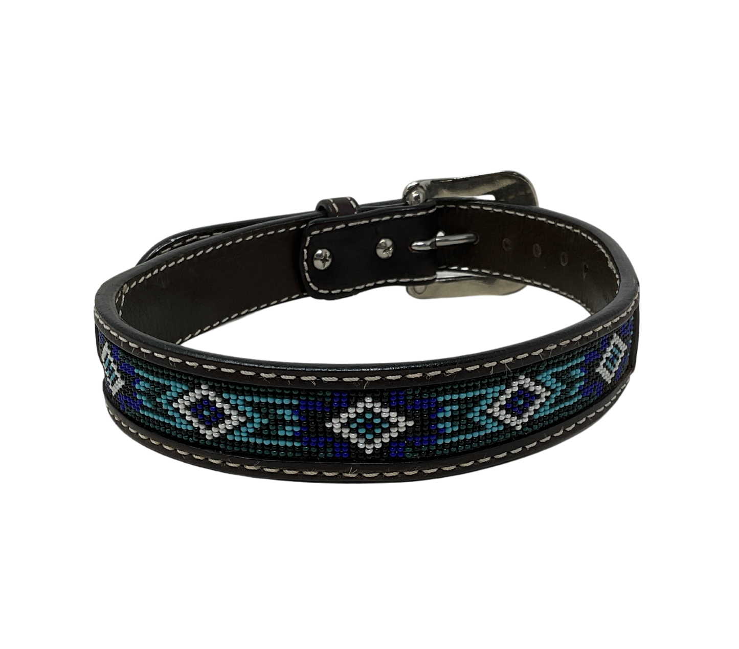 Dark Tooled w/Beaded Back Kids Belt