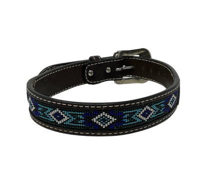 Dark Tooled w/Beaded Back Kids Belt
