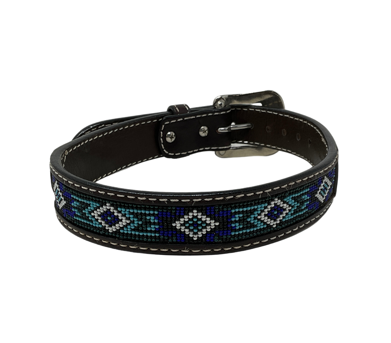 Dark Tooled w/Beaded Back Kids Belt