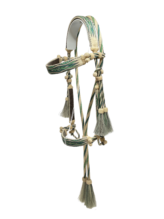 Hitched Horsehair Headstall w/Rein & Romal