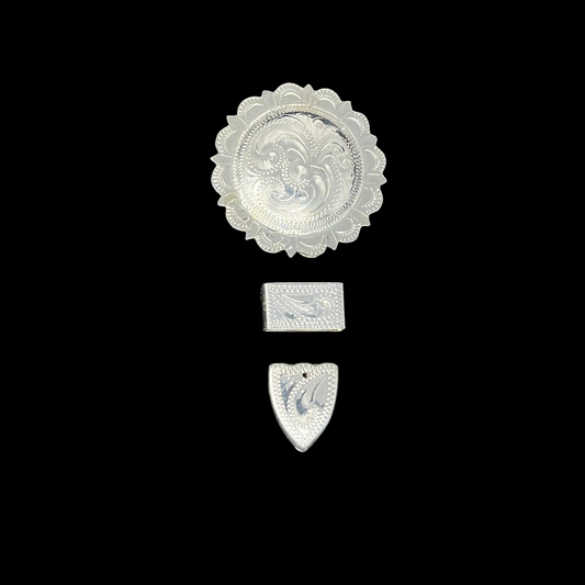 El Paso Concho Buckle Set- Silver Plate