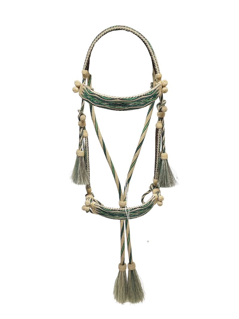 Hitched Horsehair Headstall w/Rein & Romal
