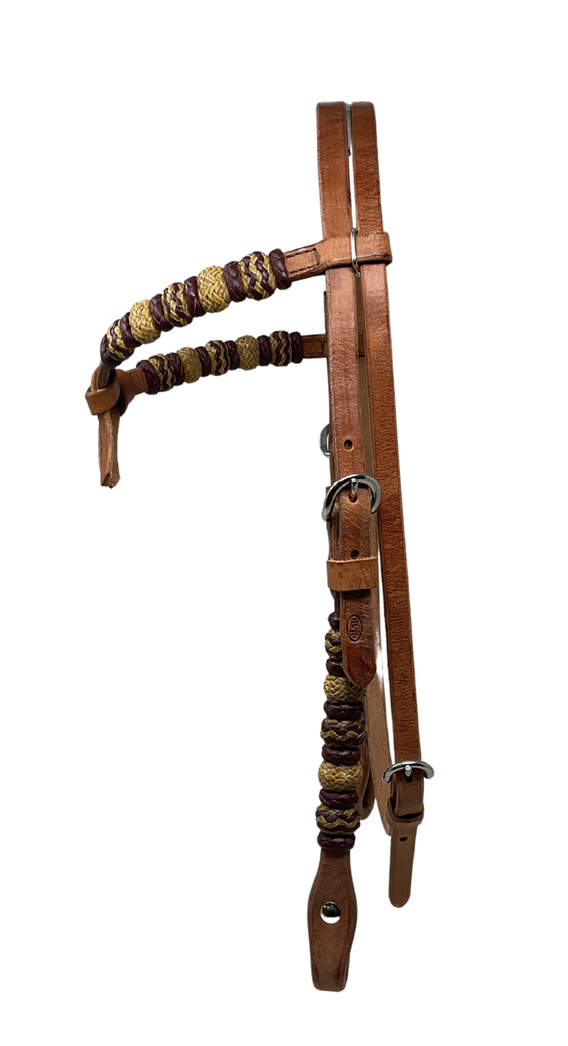 5/8" Split Browband w/Rawhide Buttons