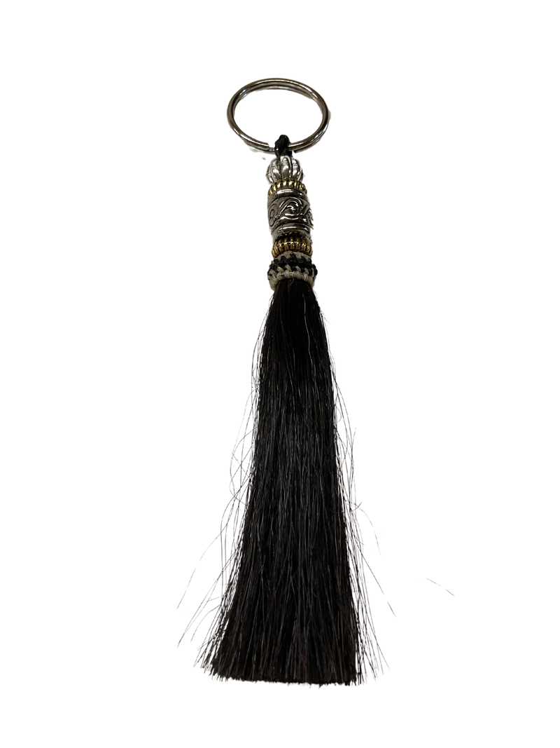 Horse Hair Tassel w/Beads Keychain