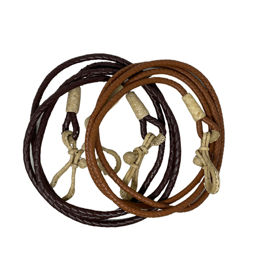 4 Plait Braided Leather Roping Reins