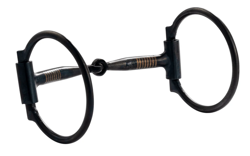 202QC - Black Steel w/Copper Inlay Snaffle Bit