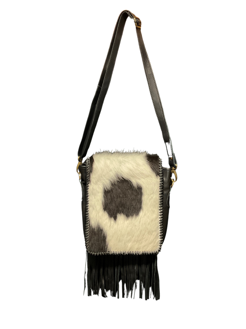 Black Leather Purse w/Cowhide
