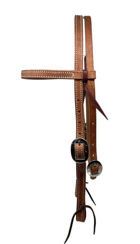 Doubled & Stitched Harness Leather Browband