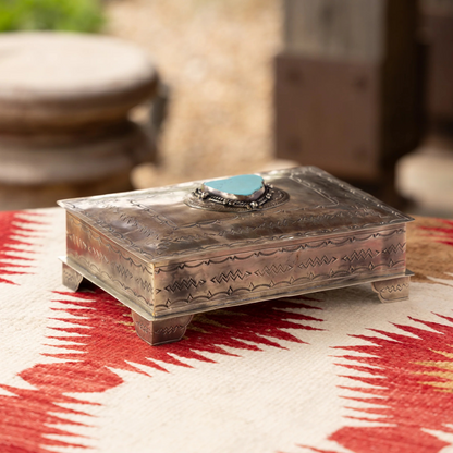 Stamped Bible Box w/Turquoise