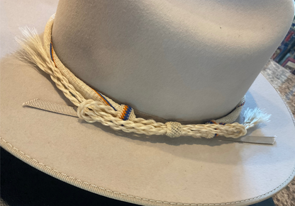 Hitched Horsehair Hat Band w/Double Tassels