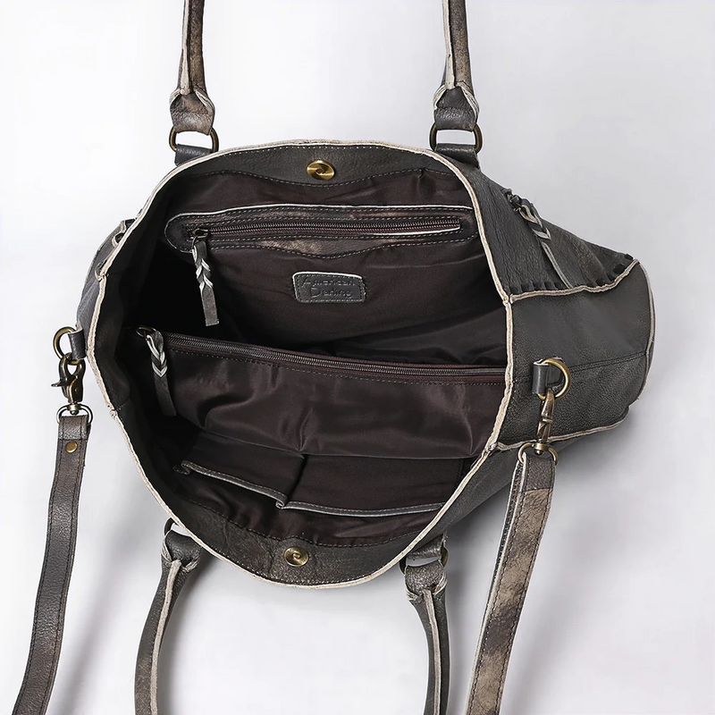 Gray Leather Purse
