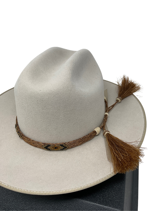 5 Strand Horsehair Hat Band w/Bead Applique