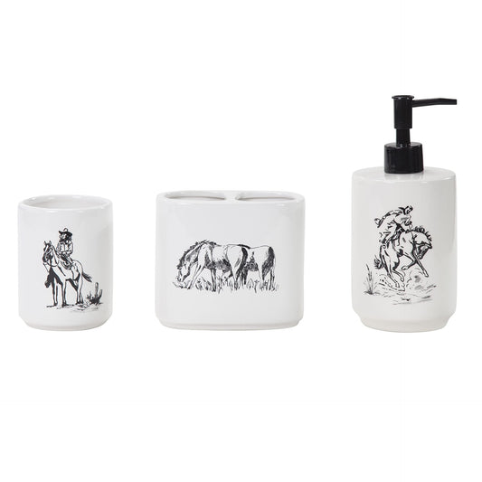 Ranch Life 3 Piece Countertop Bathroom Accessory Set