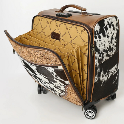 Wheeled Luggage w/Cowhide