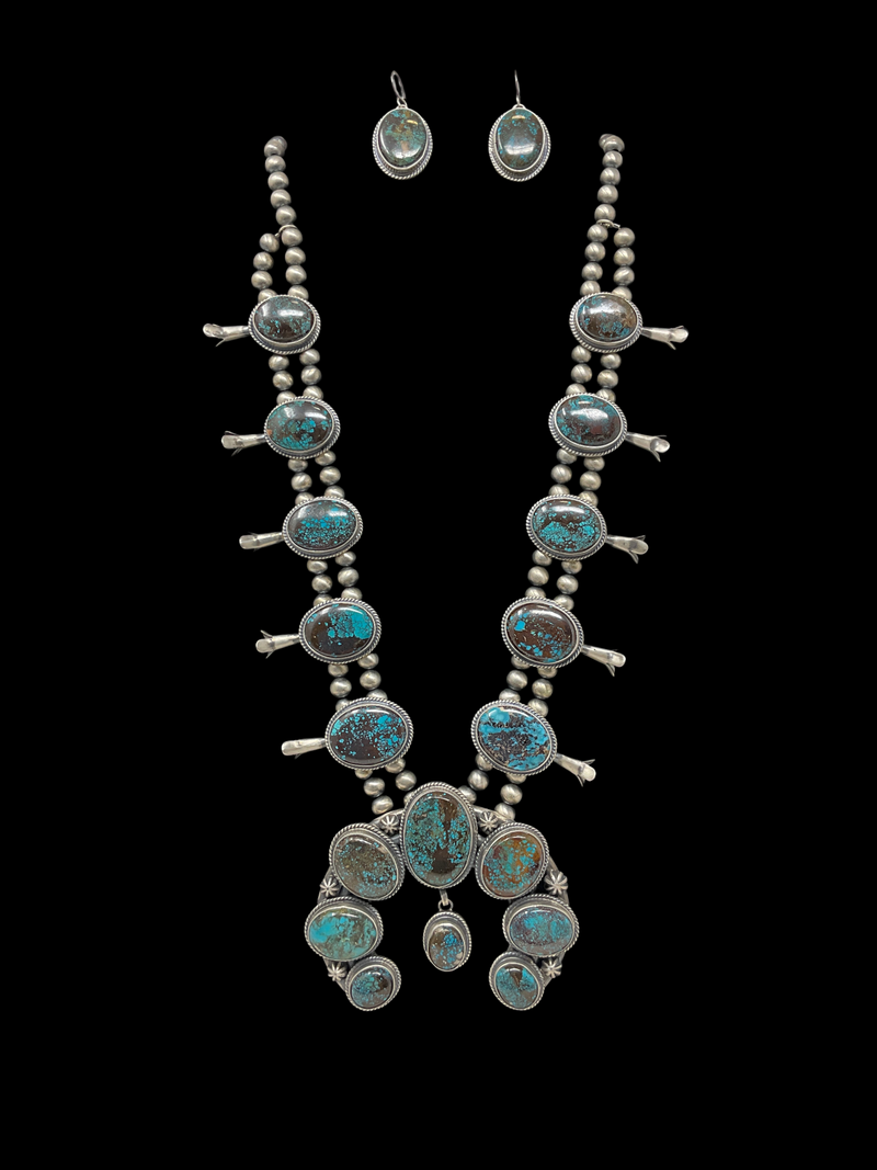 Bibee Turquoise Squash Blossom Necklace Set