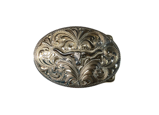 Sterling Silver Longhorn Belt Buckle