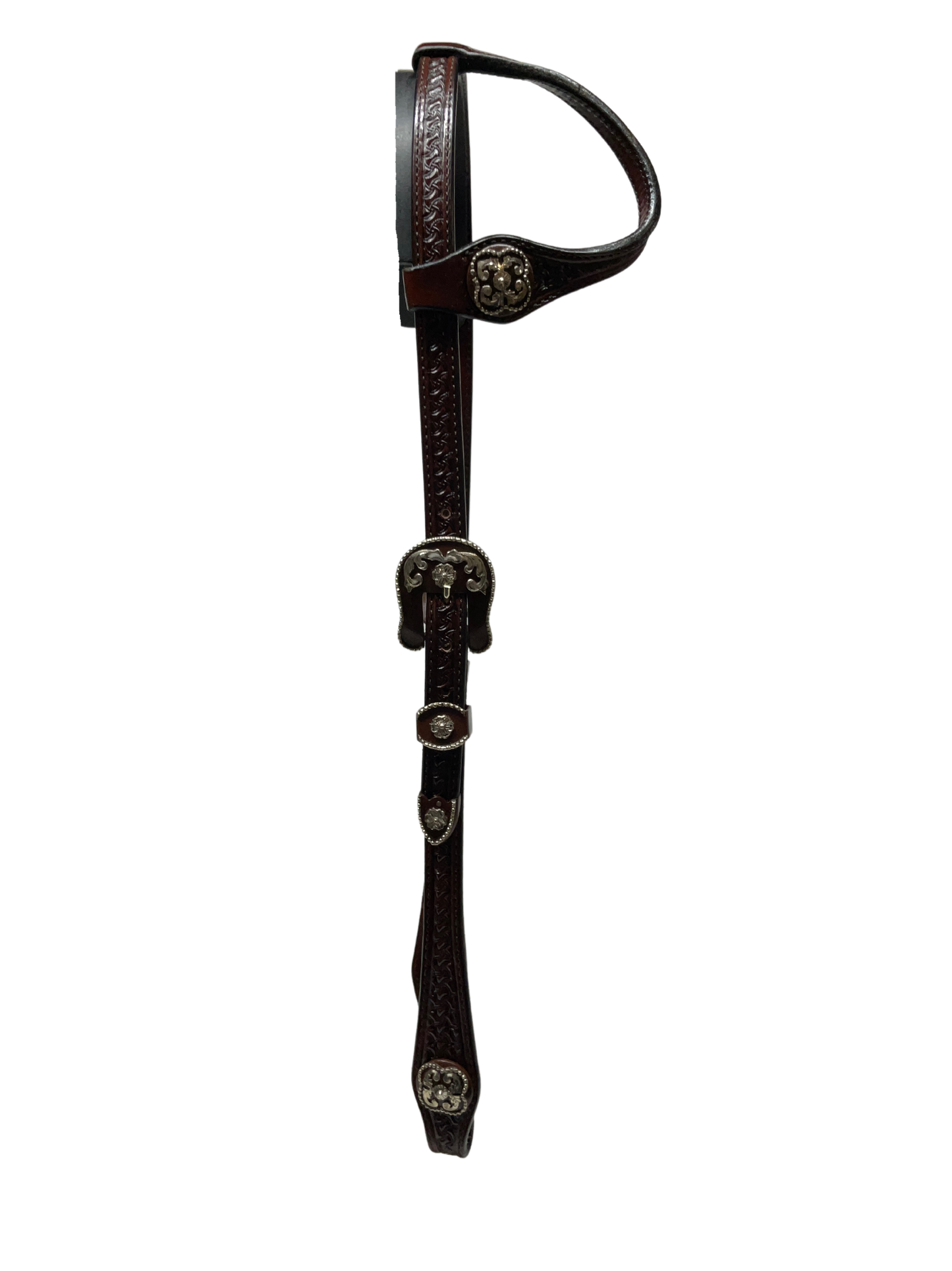 Single Ear Basket Stamped Rust Mesquite Buckles & Conchos