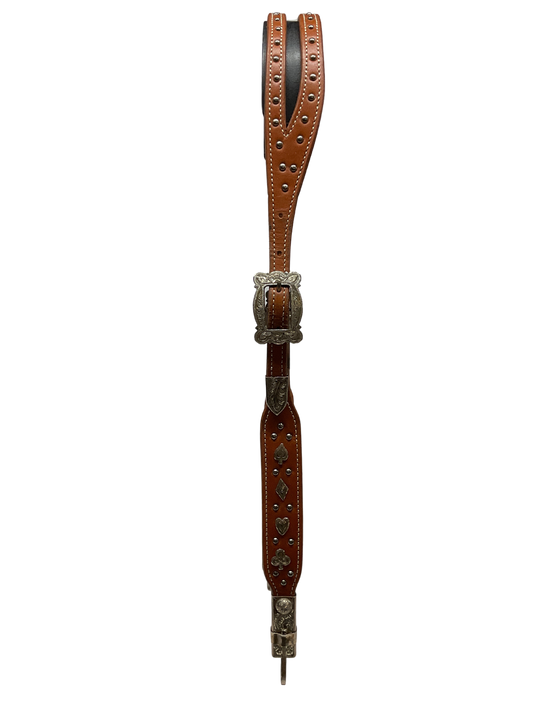 3/4" Split Ear w/Sterling Buckles, Dots and Card Suit Conchos