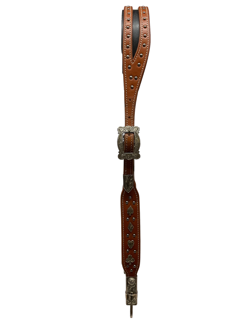 3/4" Split Ear w/Sterling Buckles, Dots and Card Suit Conchos