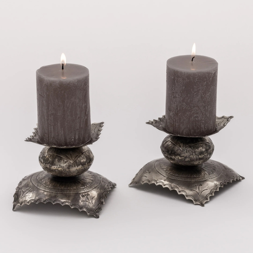 Stamped Candlesticks - PAIR