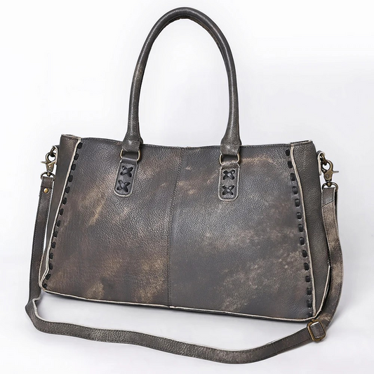 Gray Leather Purse