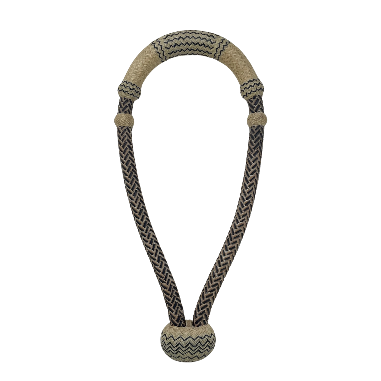 16 Plait Brown Cheek w/Accented Rawhide Bosal
