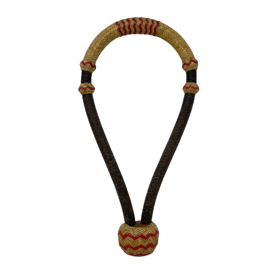 16 Plait 5/8" Chocolate Leather w/Accented Rawhide Bosal