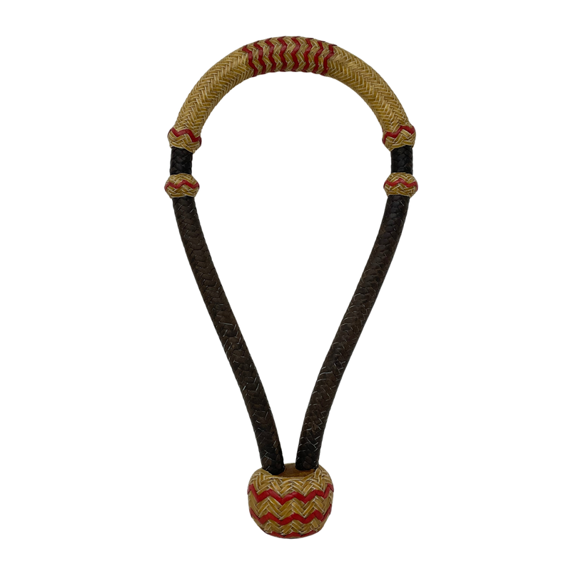 16 Plait 5/8" Chocolate Leather w/Accented Rawhide Bosal