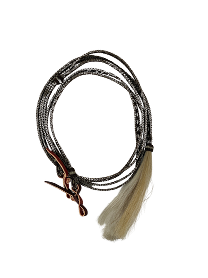 5/8" Flat Braided Horsehair Browband Headstall and Split Reins