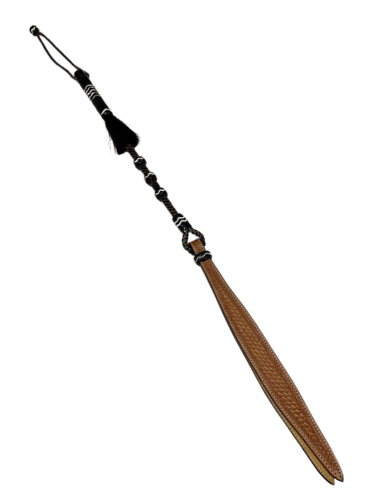 Dyed Rawhide Quirt with Accents and Horsehair