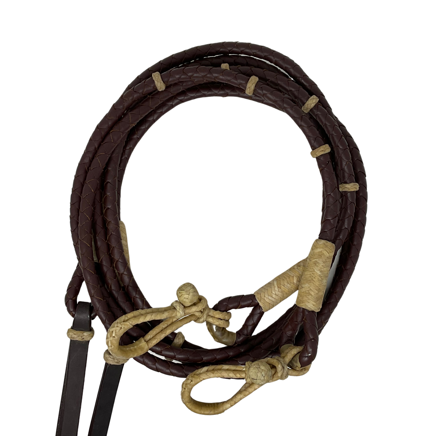 4 Plait Braided Leather Split Rein