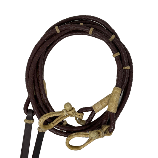 4 Plait Braided Leather Split Rein