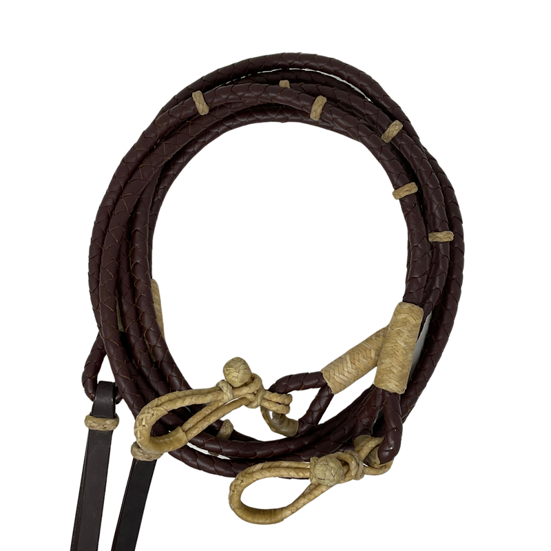 4 Plait Braided Leather Split Rein