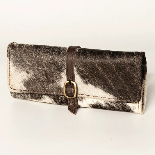Cowhide Folding Jewelry Case