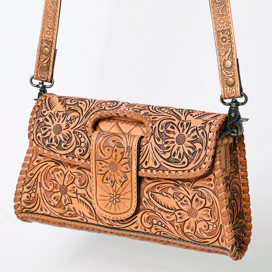 Floral Tooled Purse