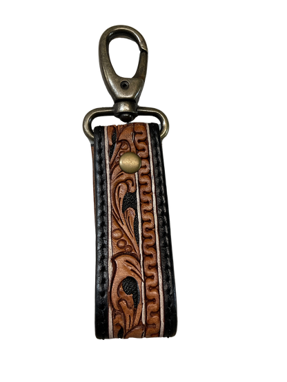 Hand Carved Leather Keychain