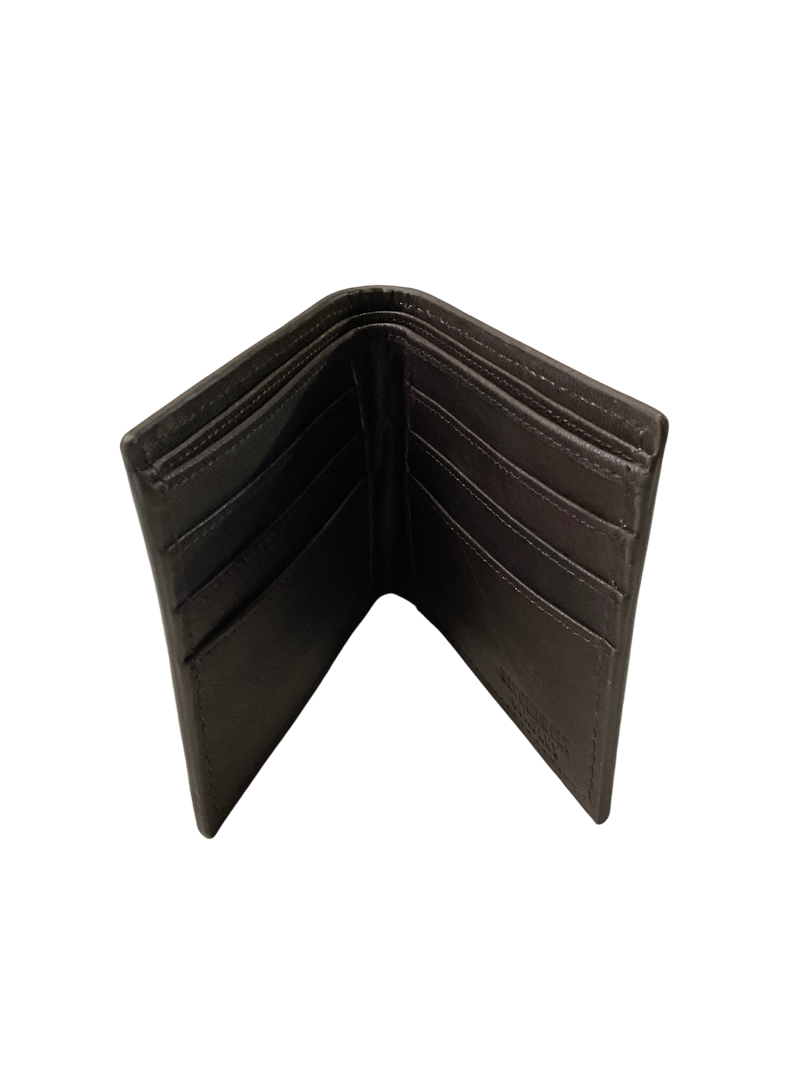 Bifold Chestnut Wallet w/Hand Painted Feathers