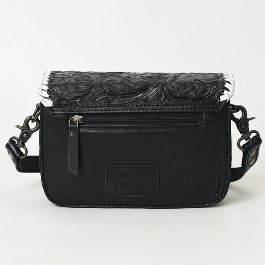 Crossbody Floral Carved Leather Purse 1