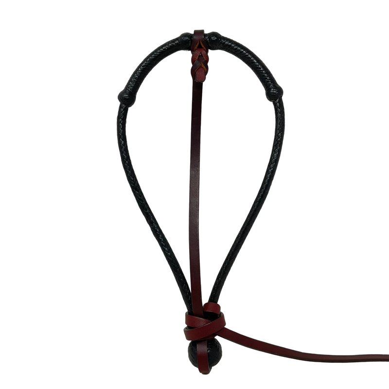 16 Plait Black Leather Center Hung Bosalita