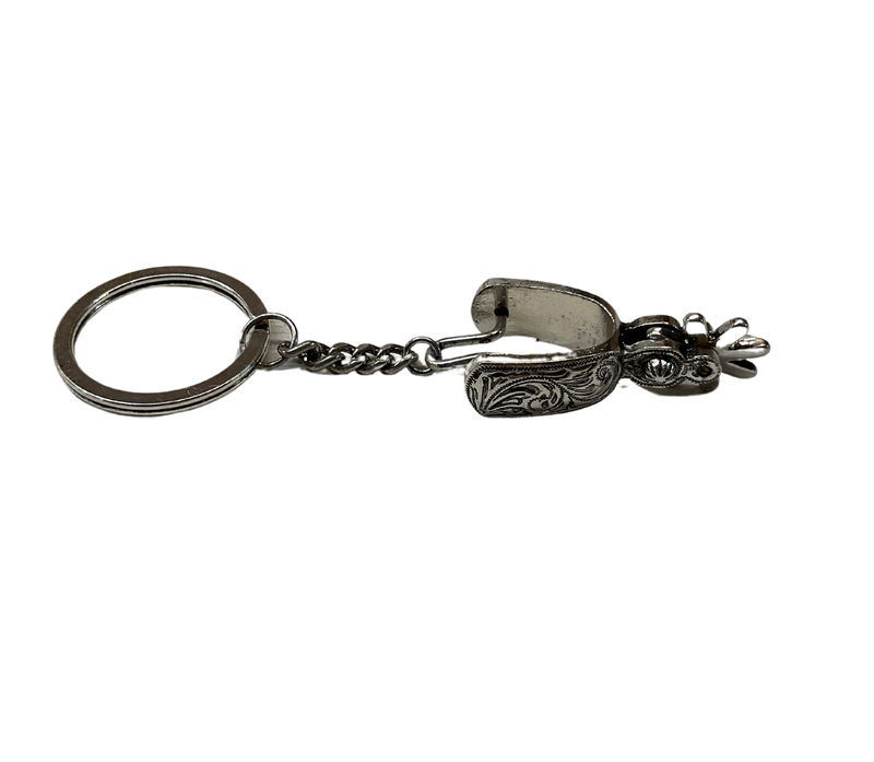 Antiqued Silver Spur Keychain