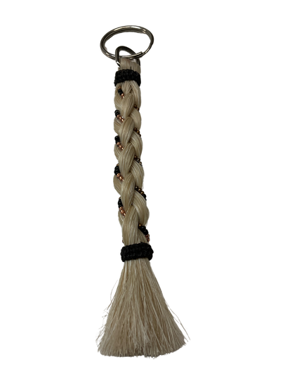 6" Braided Horsehair w/Beads Keychain